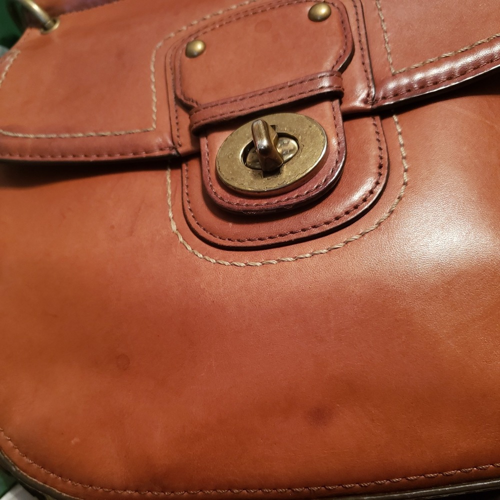 Coach Legacy Willis Brown Leather Crossbody Satchel Bag Turn Lock 19132 - Picture 11 of 11
